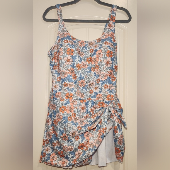 Eomenie One Piece Swimdress Swimsuits for Women Tummy Control Swim Dresses Skirt - Picture 5 of 9